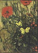 Vincent Van Gogh Poppies and Butterflies (nn04) Spain oil painting reproduction